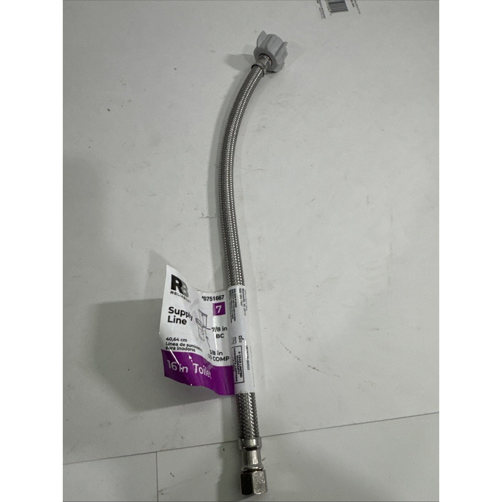 ReliaBilt Toilet Connector Lead Free Stainless Steel 3/8" x 7/8" x 16"